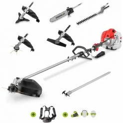 Outil de jardin motorisĂ© Soldes 33 Outil Multifonction 65cc 4,9cv Moteur à Essence 2 Temps, 6 Accessoires Différents Pour La Coupe, Guidon à Double Poignée, Harnais De Sécurité - Greencut GM650X-6