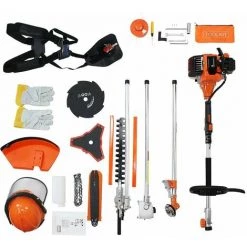 TODECO Outil De Jardinage Multifonction, Outils à Essence, Orange, 5 En 1, Cylindrée: 52 Cm3 - Orange