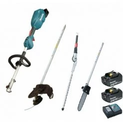 Outil Multifonctions Makita 18V DUX18 + Débroussailleuse + Taille Haies + Elagueuse à Perche + 2 Batt 3Ah