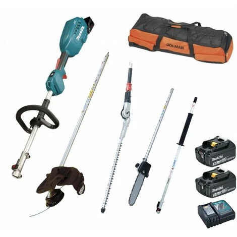 Outil Multifonctions Makita 18V DUX18 + Débroussailleuse + Taille Haies + Elagueuse à Perche + Rallonge + Sac + 2 Batt 3Ah 1 Outil Multifonctions Makita 18V DUX18 + Débroussailleuse + Taille Haies + Elagueuse à Perche + Rallonge + Sac + 2 Batt 3Ah