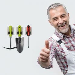 Relaxdays Supporte Appareils, Jeu De 2, Auto Collant, 3 Kg De Capacité, Maison Et Jardin, Acier , Balai, Argenté 7 Relaxdays Supporte Appareils, Jeu De 2, Auto Collant, 3 Kg De Capacité, Maison Et Jardin, Acier , Balai, Argenté -Outil de jardin motorisé Soldes 52203778 3