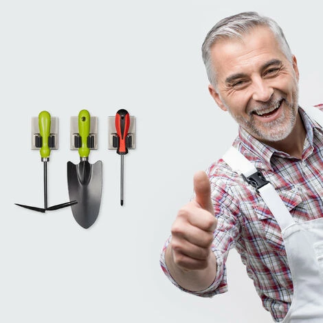 Relaxdays Supporte Appareils, Jeu De 2, Auto Collant, 3 Kg De Capacité, Maison Et Jardin, Acier , Balai, Argenté 3 Relaxdays Supporte Appareils, Jeu De 2, Auto Collant, 3 Kg De Capacité, Maison Et Jardin, Acier , Balai, Argenté – Image 3