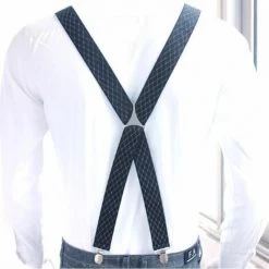 BEICHEN Bretelles Homme Bretelles De Pantalon Quatre Jarretelles De Type X Pour Hommes Et Femmes à Double épaule élargie Et Agrandie Noir