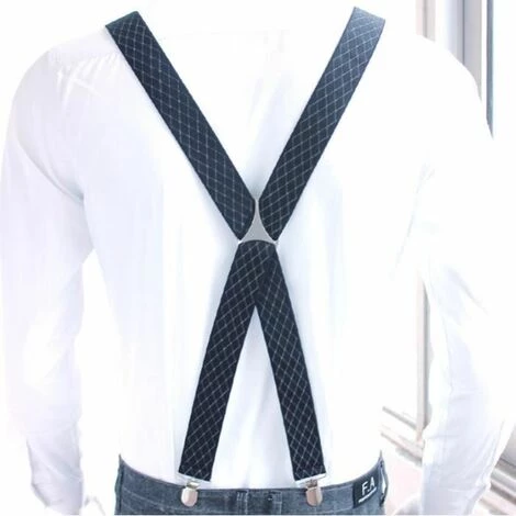 BEICHEN Bretelles Homme Bretelles De Pantalon Quatre Jarretelles De Type X Pour Hommes Et Femmes à Double épaule élargie Et Agrandie Noir 1 BEICHEN Bretelles Homme Bretelles De Pantalon Quatre Jarretelles De Type X Pour Hommes Et Femmes à Double épaule élargie Et Agrandie Noir