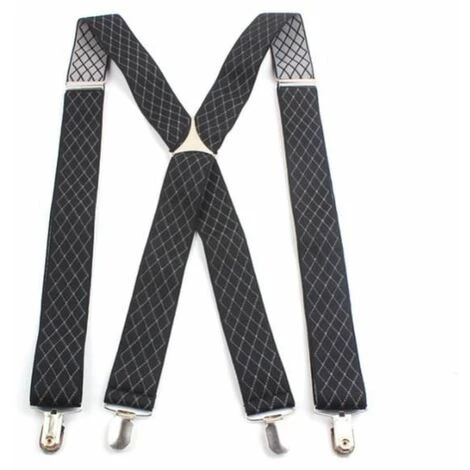 BEICHEN Bretelles Homme Bretelles De Pantalon Quatre Jarretelles De Type X Pour Hommes Et Femmes à Double épaule élargie Et Agrandie Noir 2 BEICHEN Bretelles Homme Bretelles De Pantalon Quatre Jarretelles De Type X Pour Hommes Et Femmes à Double épaule élargie Et Agrandie Noir – Image 2