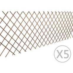 NOVA Fence Avec Clôture Pyliccio Dans Un Ensemble De Salice Naturel 5 Pcs Extensibles Différentes Tailles Clôture En Treillis De Saule 5 Pcs 180x90 Cm Taille : 180x90 Cm