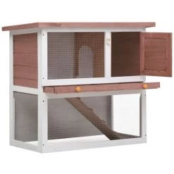 NOVA Lapin Extérieur Avec 1 Porte Et Plateau Amovible En Bois De Pin Massif Diverses Couleurs Couleur : Marron -Outil de jardin motorisé Soldes 59995183 3