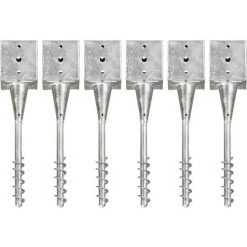 NOVA 12 X 12 X 56 Cm Terre D'argent En Acier Galvanisé Dans Différentes Quantités Des Modèles : 6 PCS