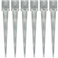 NOVA Géquettes Terrestres En Argent 12x12x89 Cm En Acier Galvanisé Dans Différentes Quantités Des Modèles : 6 PCS