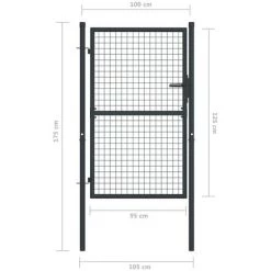 NOVA Portes De Jardin En Acier Galvanisé Avec Des Clés Grises Différentes Tailles Taille : 100 X 175 Cm -Outil de jardin motorisé Soldes 60806780 5