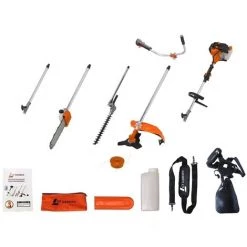 GT GARDEN Multifonction Thermique 4 En 1 Avec Guidon : Tronçonneuse - Débroussailleuse - Taille-haies Et Rallonge -Outil de jardin motorisé Soldes 624490 5