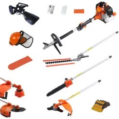 TODECO Outil De Jardinage Multifonction, Outils à Essence, Orange, 5 En 1, Cylindrée: 52 Cm³ - Orange -Outil de jardin motorisé Soldes 9300326 3